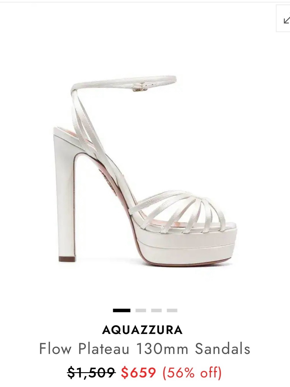 Aquazzura White Strappy Platform Ankle-Strap Sandals - Picture 7 of 7